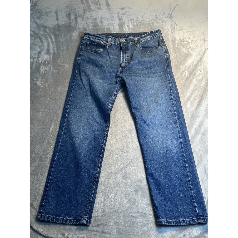 Levi's Mens Jeans 38x29 Blue 505 Regular Fit Straight Leg Denim Pants